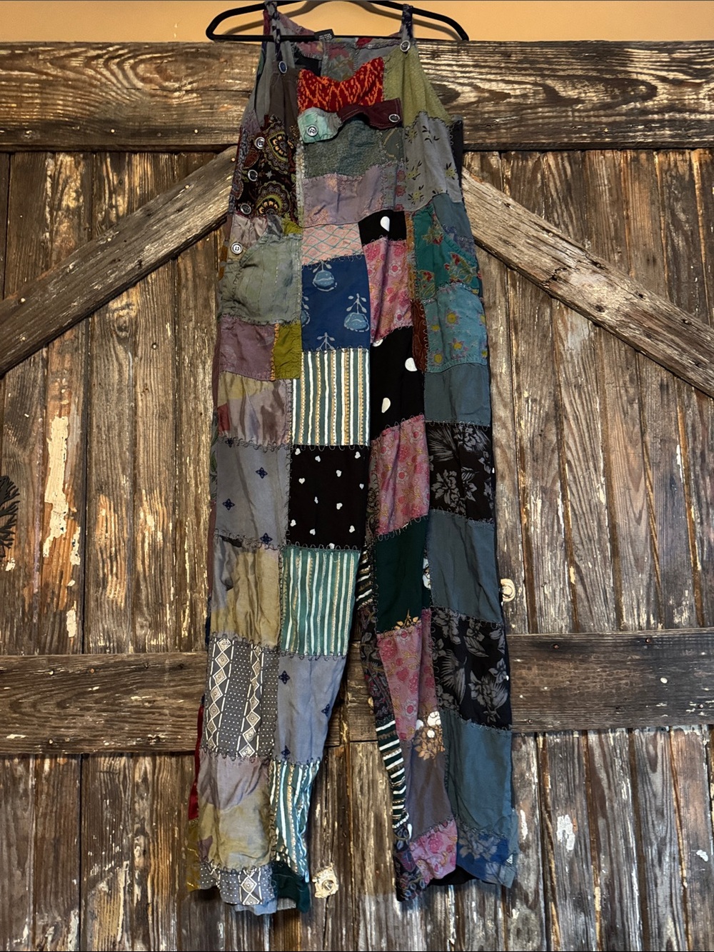 Advance Apparels Patchwork Multicolor Boho Overalls with Pockets